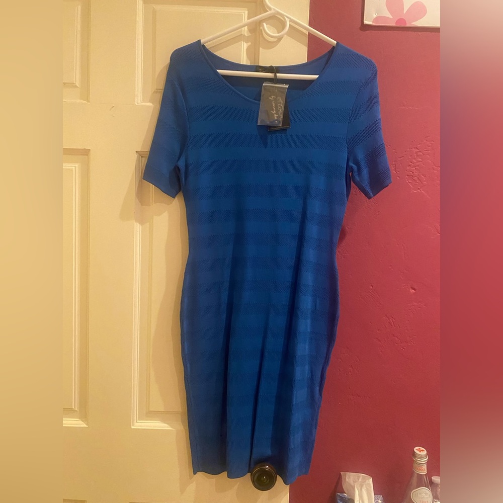NEW WITH TAG- TORN by RONNY KOBO Royal Blue Candy Knit Dress
